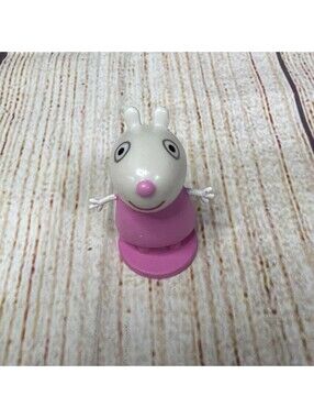 Vintage Peppa Pig Suzy Sheep Figure Pink Dress  Replacement Toy Loose